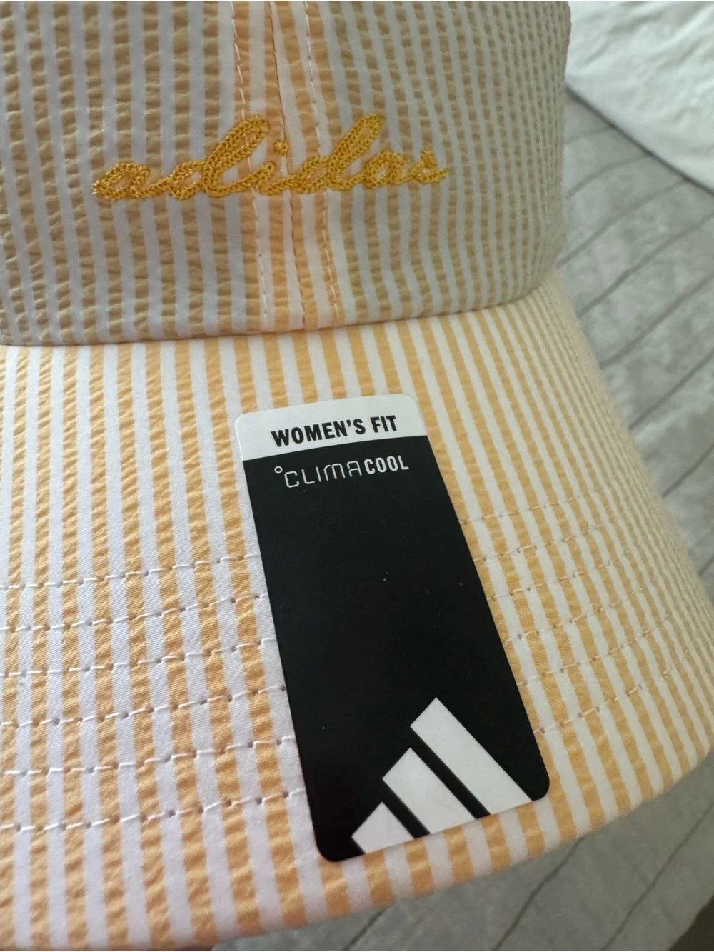 Adidas Women's ClimaCool Yellow Striped Seersucker Hat